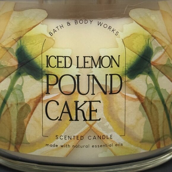 BBW Iced Lemon Pound Cake Bath & Body Works 3 Wick Candle - Picture 3 of 10